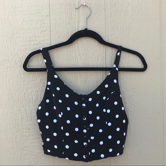 Charlotte Russe Tops - Charlotte Russe | Black White Polka Dot Crop Tank